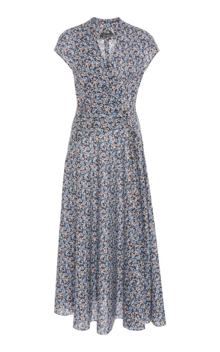 Zac Posen Floral Wrap Midi Dress