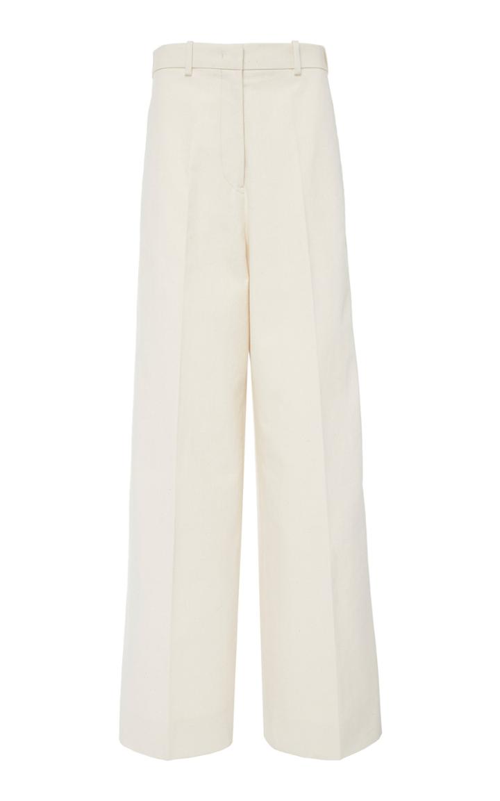 Jil Sander Gabriel Wide-leg Pleat-front Cotton Pants