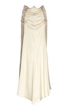 Lee Mathews Adela Ruched Silk Midi Skirt