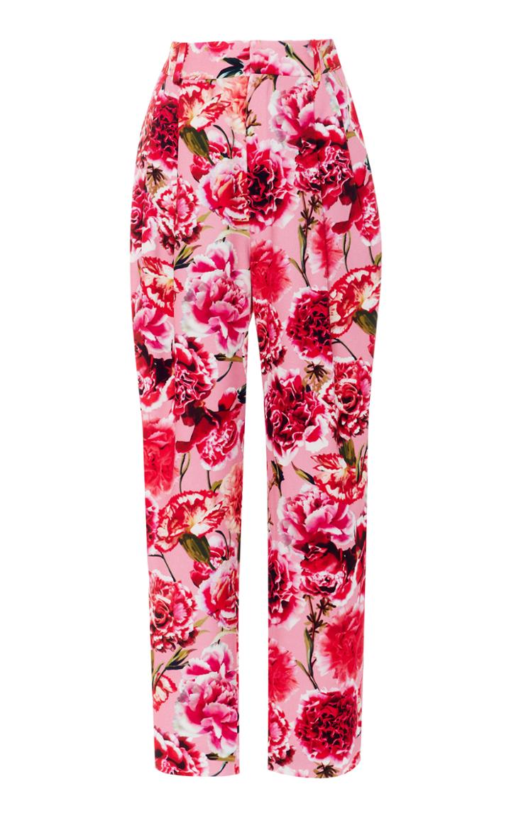 Carmen March Floral-print Crepe Straight-leg Pants