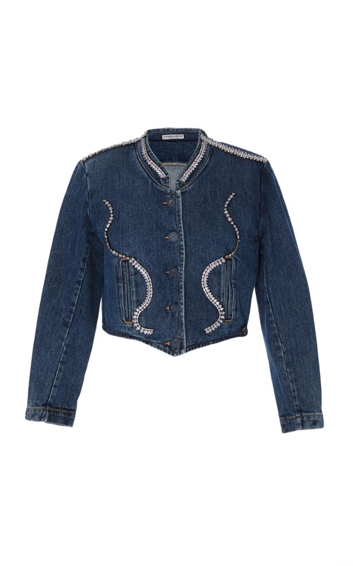 Fallon Vintage Guess Embellished Dark Denim Jacket