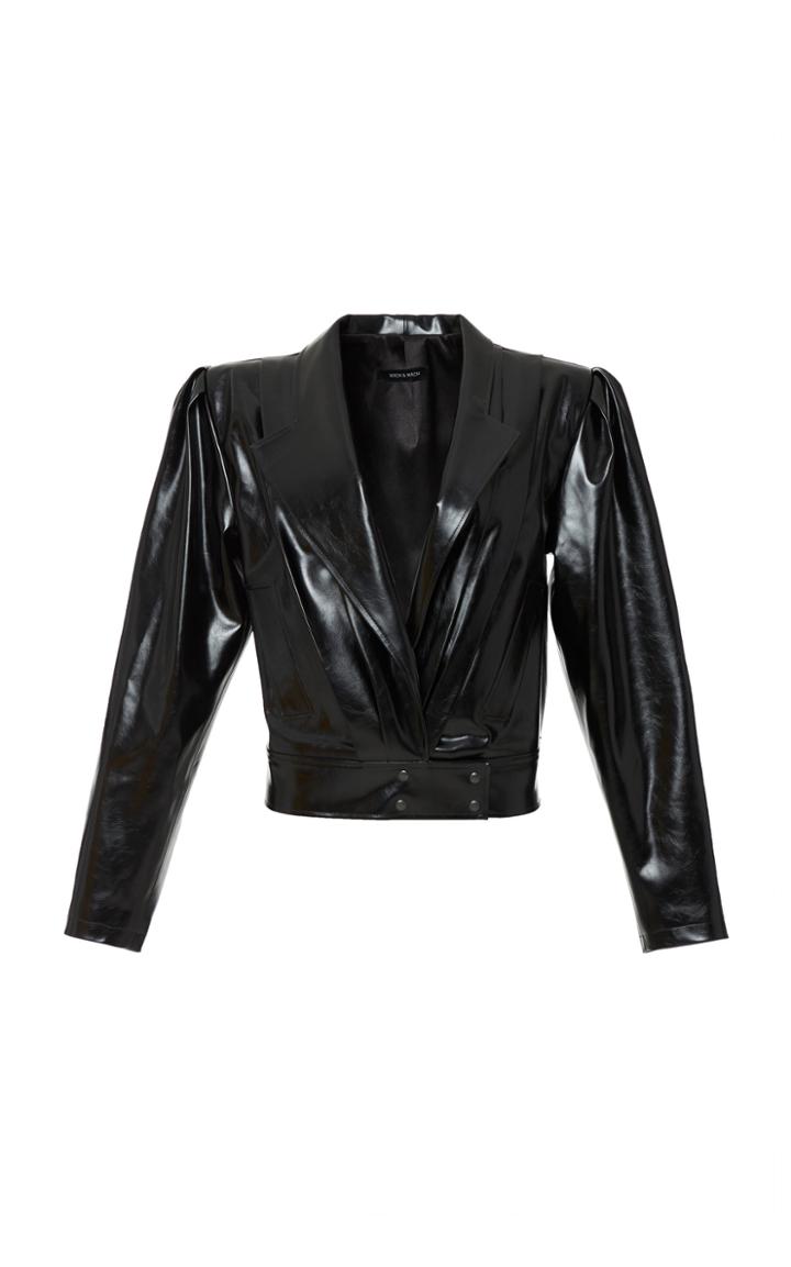 Moda Operandi Mach & Mach Faux Leather Biker Jacket Size: Xs
