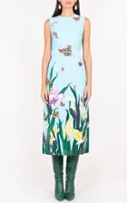 Moda Operandi Andrew Gn Floral Print Silk Midi Dress