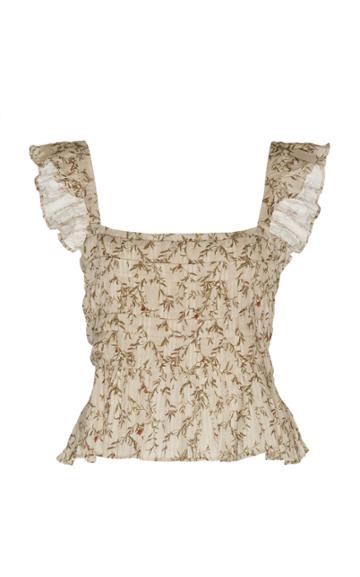 Sir The Label Alba Smocked Pliss Top