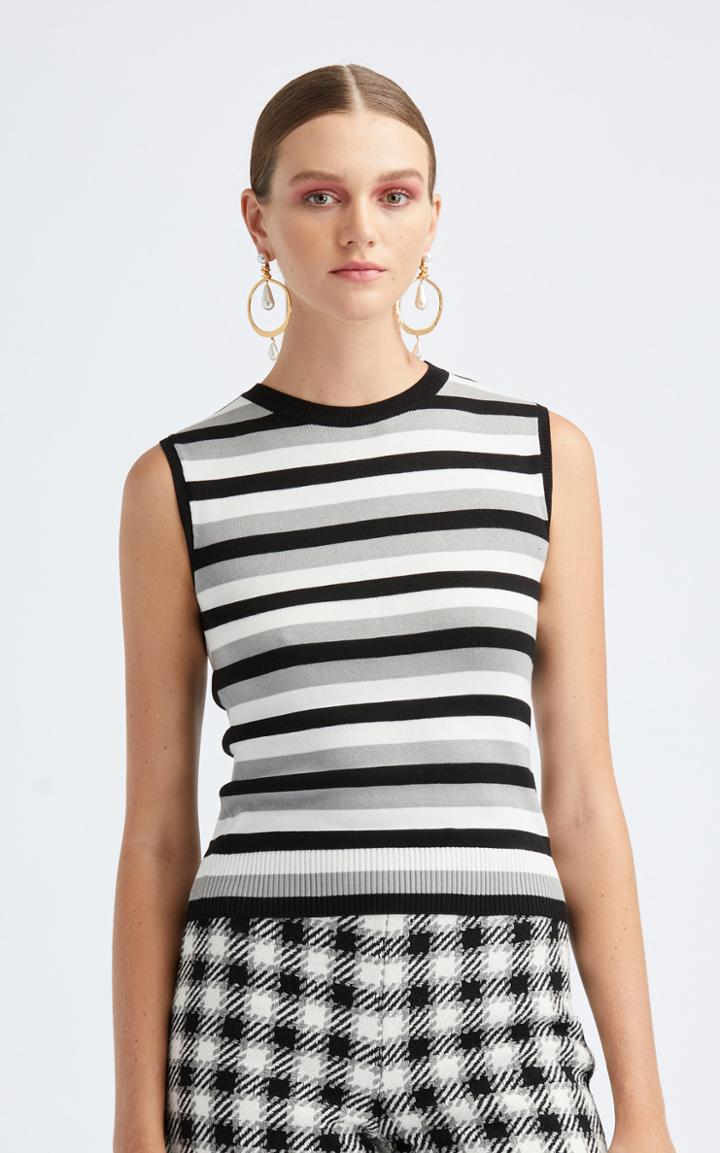 Moda Operandi Oscar De La Renta Sleeveless Cotton Silk Tank Top