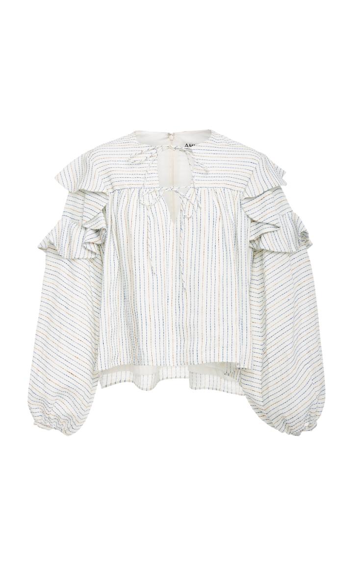Amur Mya Stripe Linen Top