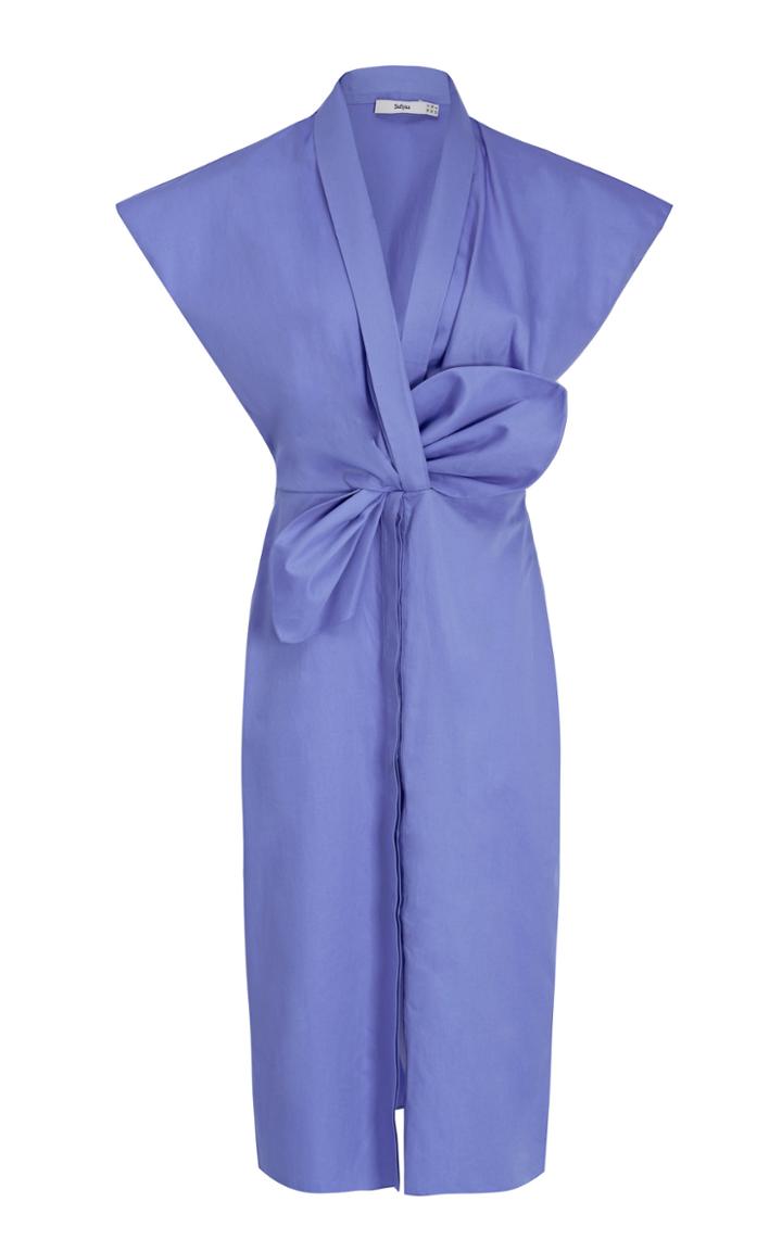 Moda Operandi Safiyaa Floriana Draped Bow Dress