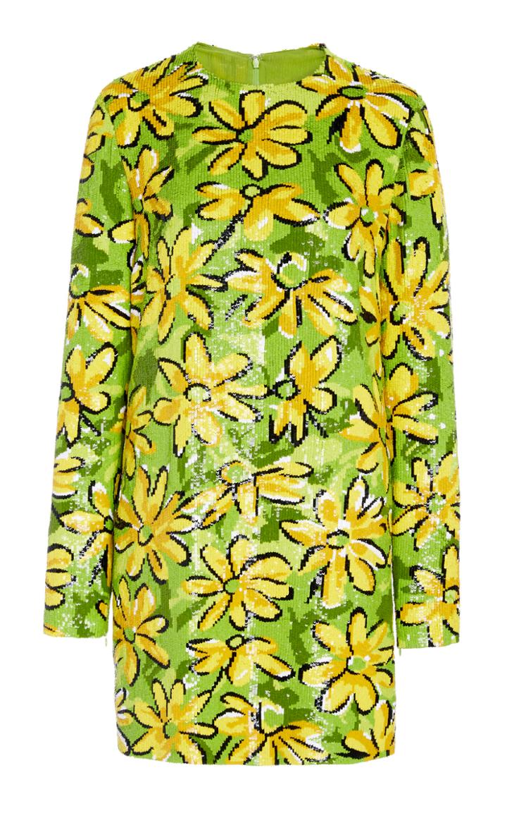 Michael Kors Collection Daisy Paillette Silk Sequin Shift