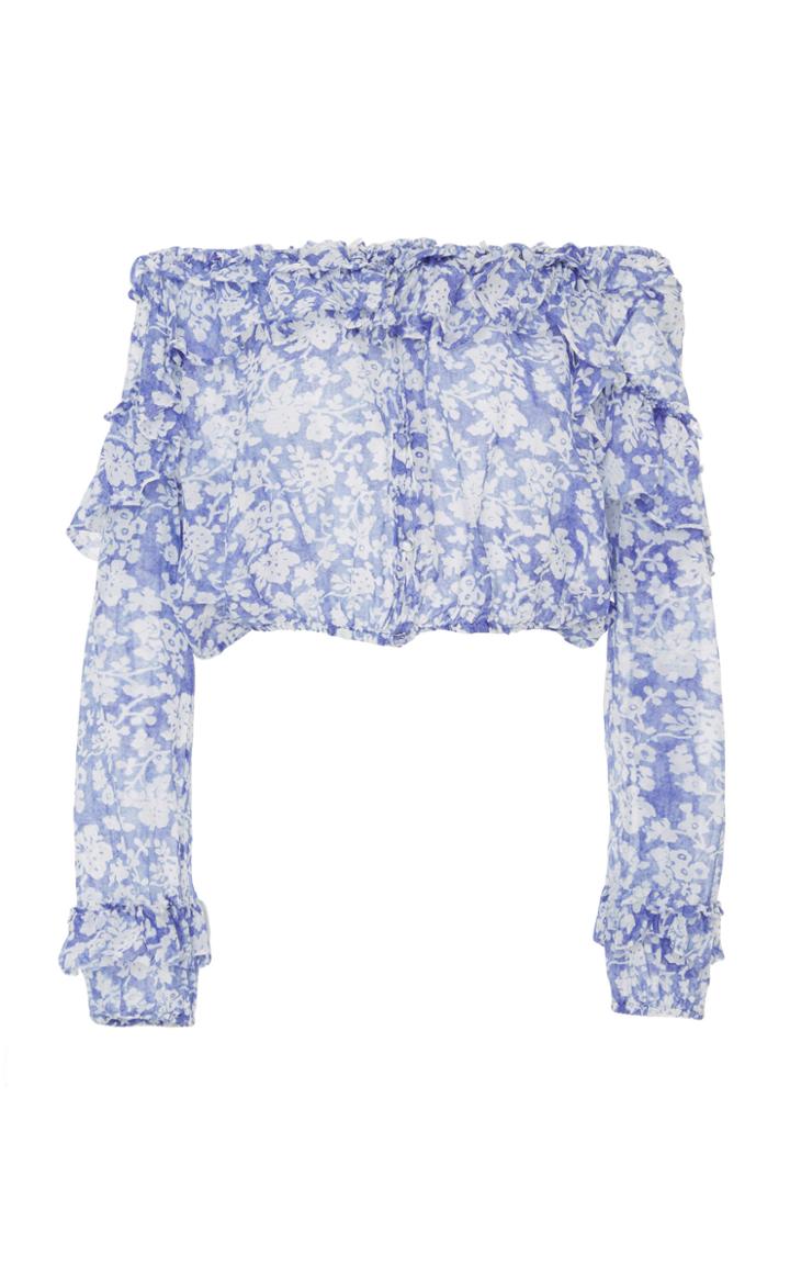 Loveshackfancy Ruffle Popover Floral Top