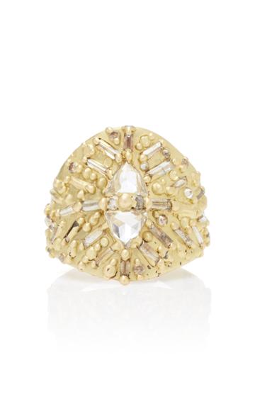 Polly Wales One-of-a-kind Trillion Diamond Shield Ring