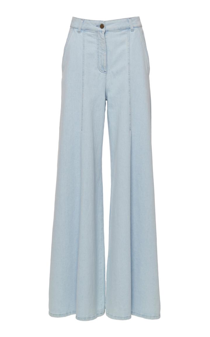 Alberta Ferretti Flared Cotton Blend Pants