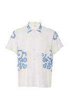 Bode Floral Cross Stitch Shirt