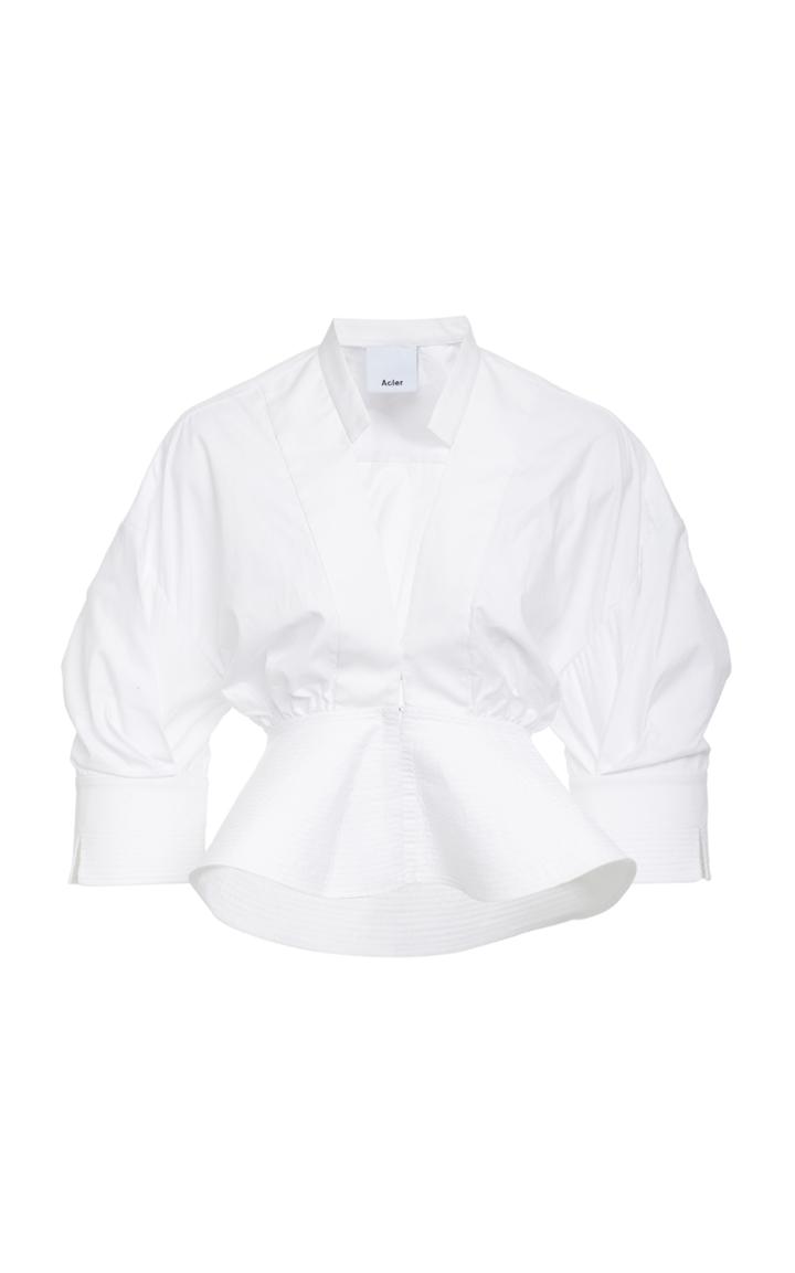 Acler Kestral Cotton Peplum Shirt