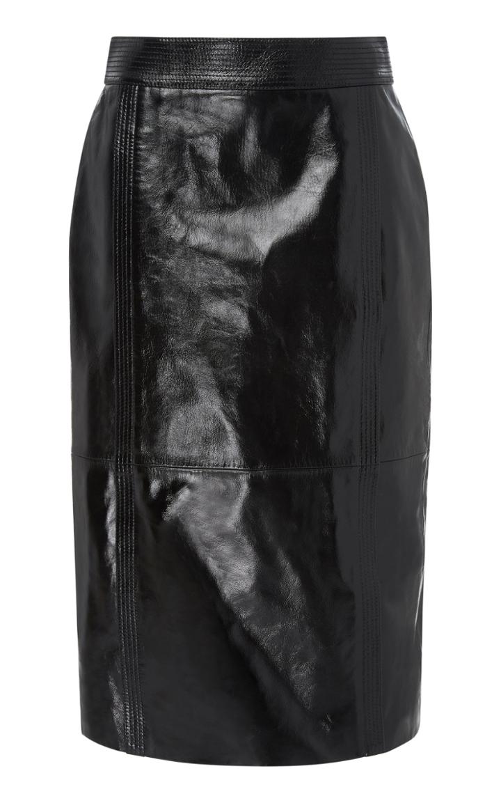 Givenchy Button-detailed Patent-leather Midi Skirt