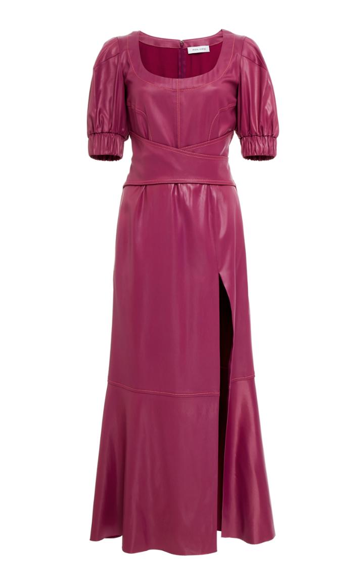 Prabal Gurung Geena Ruched Sleeve Wrap Front Dress