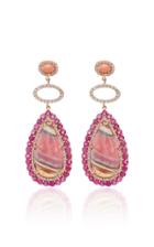 Eden Presley One-of-a-kind Rhodochrosite Ruby Earrings