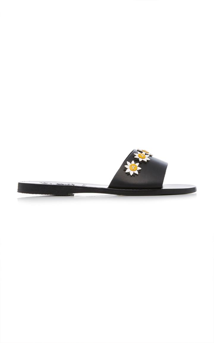 Fabrizio Viti X Ancient Greek Sandals Paola Floral-embellished Leather Slide
