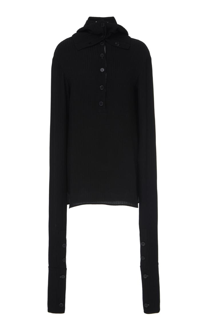 Jil Sander Gwyn Hooded Ribbed-knit Sweater