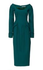 Emilia Wickstead Darlene Peasant Sleeve Cloque Midi Dress