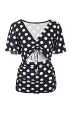 Michael Kors Collection Shirred Tie Front One-piece