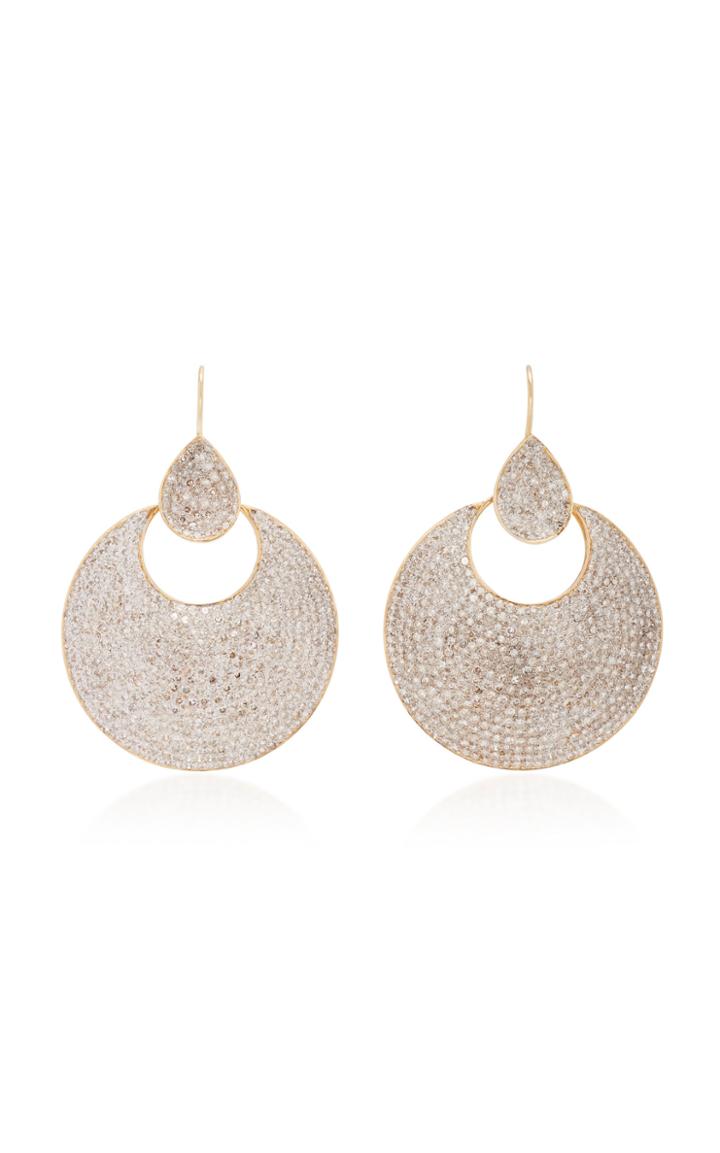 Sanjay Kasliwal 18k Gold Pave Diamond Drop Earrings