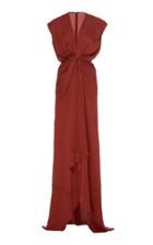 Narciso Rodriguez Drape Front Silk-satin Georgette Dress