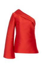 Brandon Maxwell One Shoulder Fold Over Top