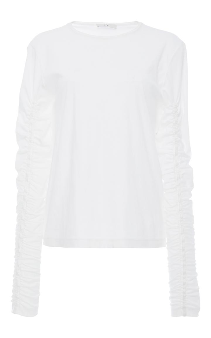 Tibi Long Sleeved Ruched Top