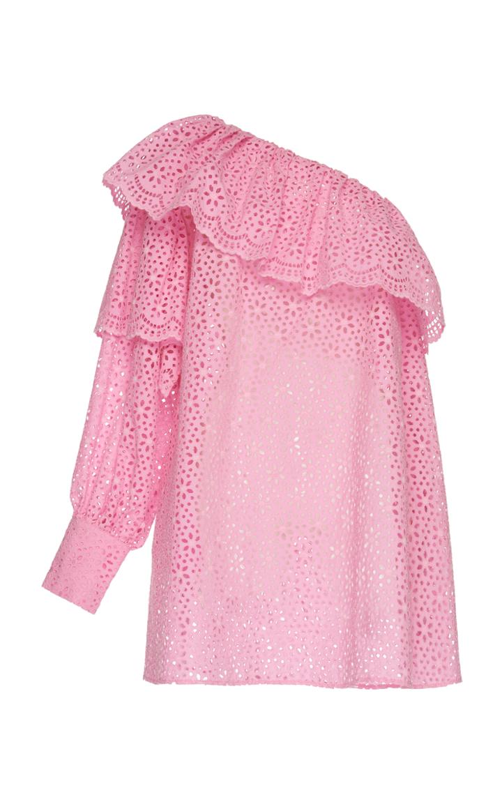 Msgm One Shoulder Lace Dress
