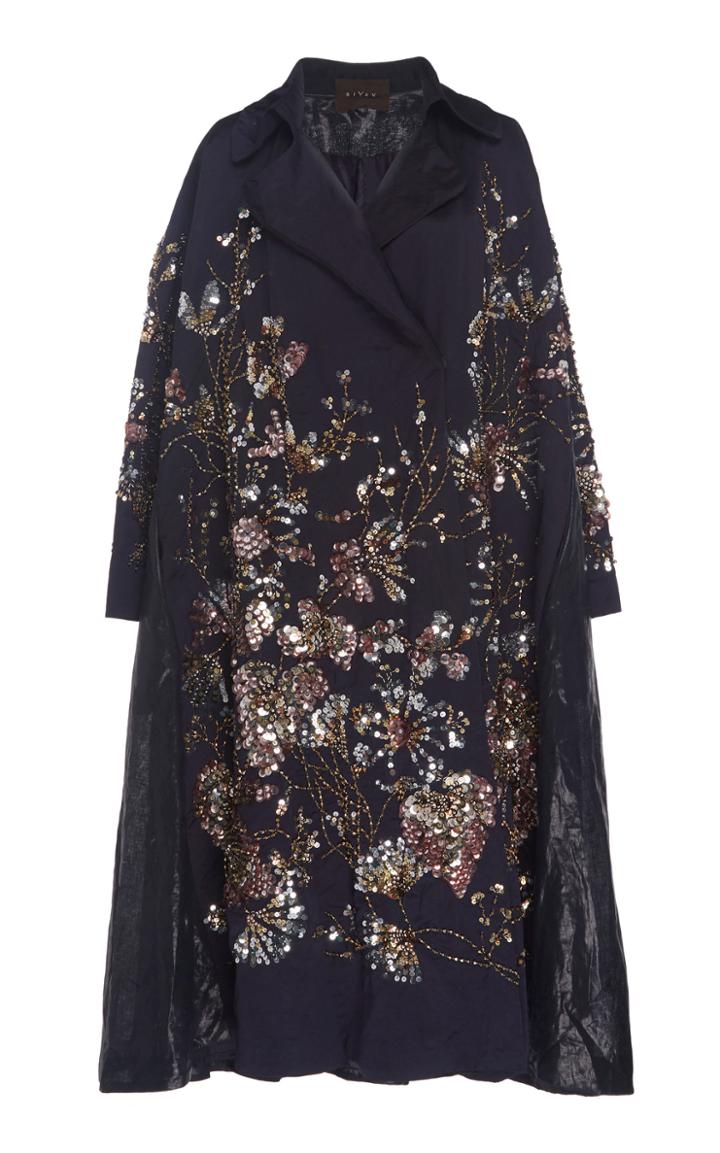Biyan Ramora Sequined Linen-blend Coat