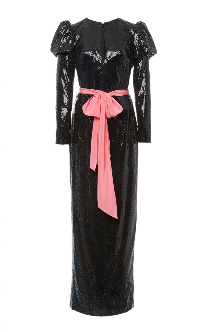 Monique Lhuillier Micro Sequin Column Gown