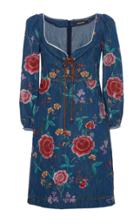 Roberto Cavalli Embroidered Denim Dress