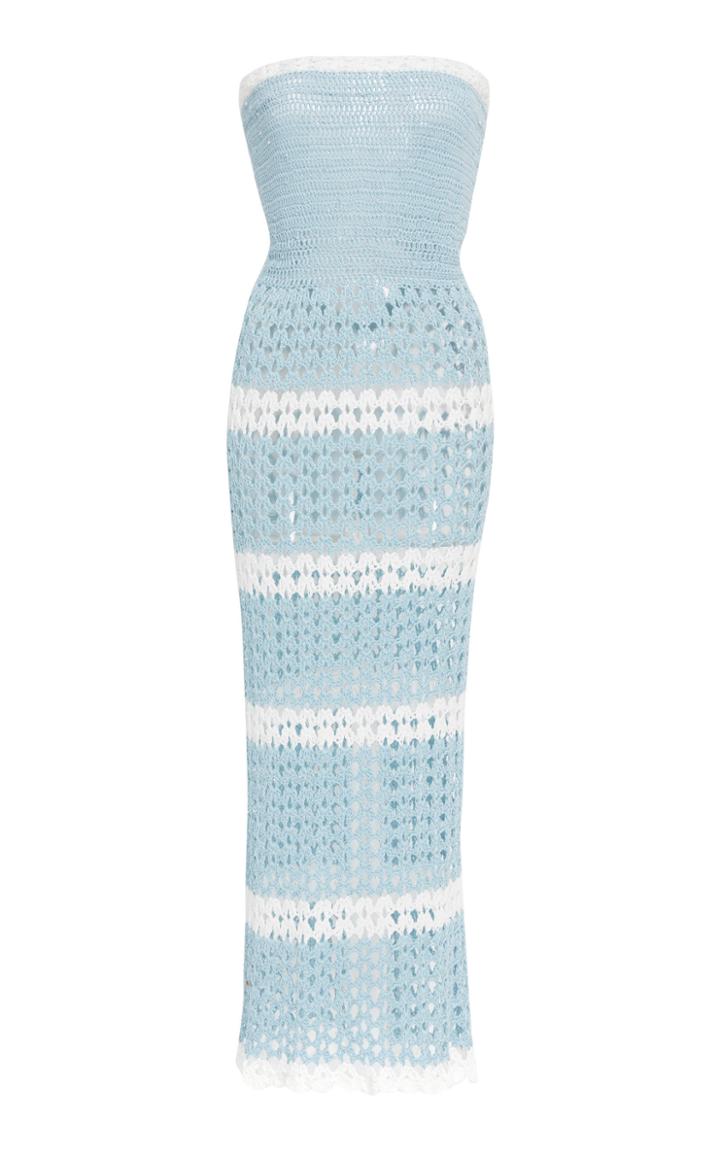 Rodarte Stripe Hand-crocheted Open-knit Tube Dress