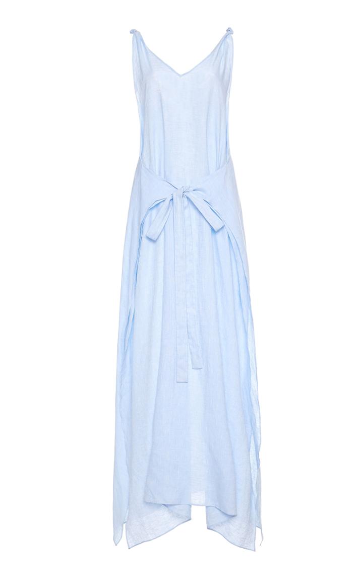 Loup Charmant Diana Tie-waist Linen Midi Dress