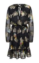 Cynthia Rowley Sheer Metallic Flounce Dress