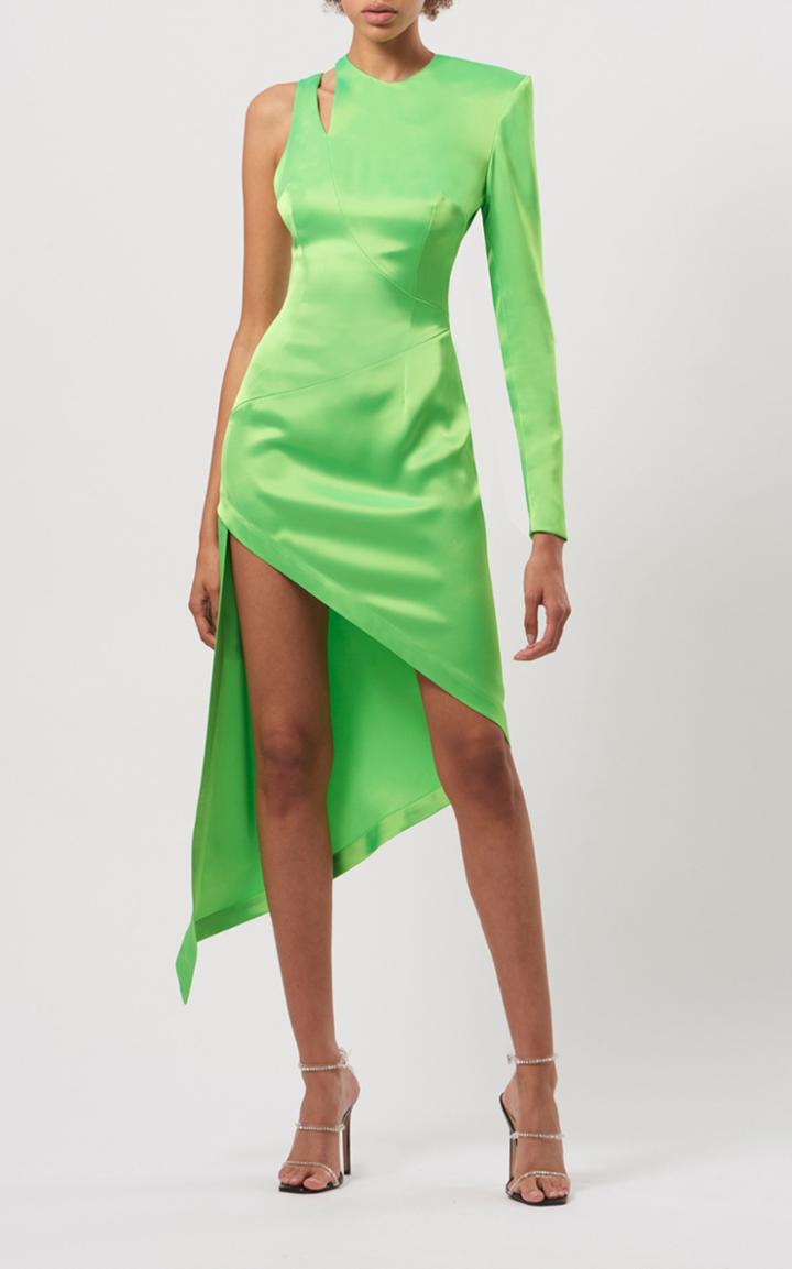 Moda Operandi David Koma One-shoulder Cutout Satin Midi Dress