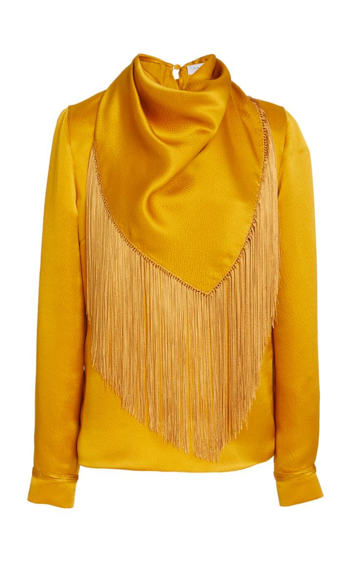 Moda Operandi Gabriela Hearst Andersen Fringed Silk Scarf Top