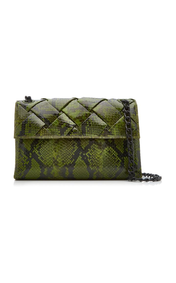 Moda Operandi Nancy Gonzalez Madison Medium Woven Elaphe Shoulder Bag