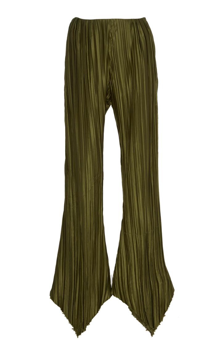 Cult Gaia Keira Pliss-satin Wide-leg Pants Size: S