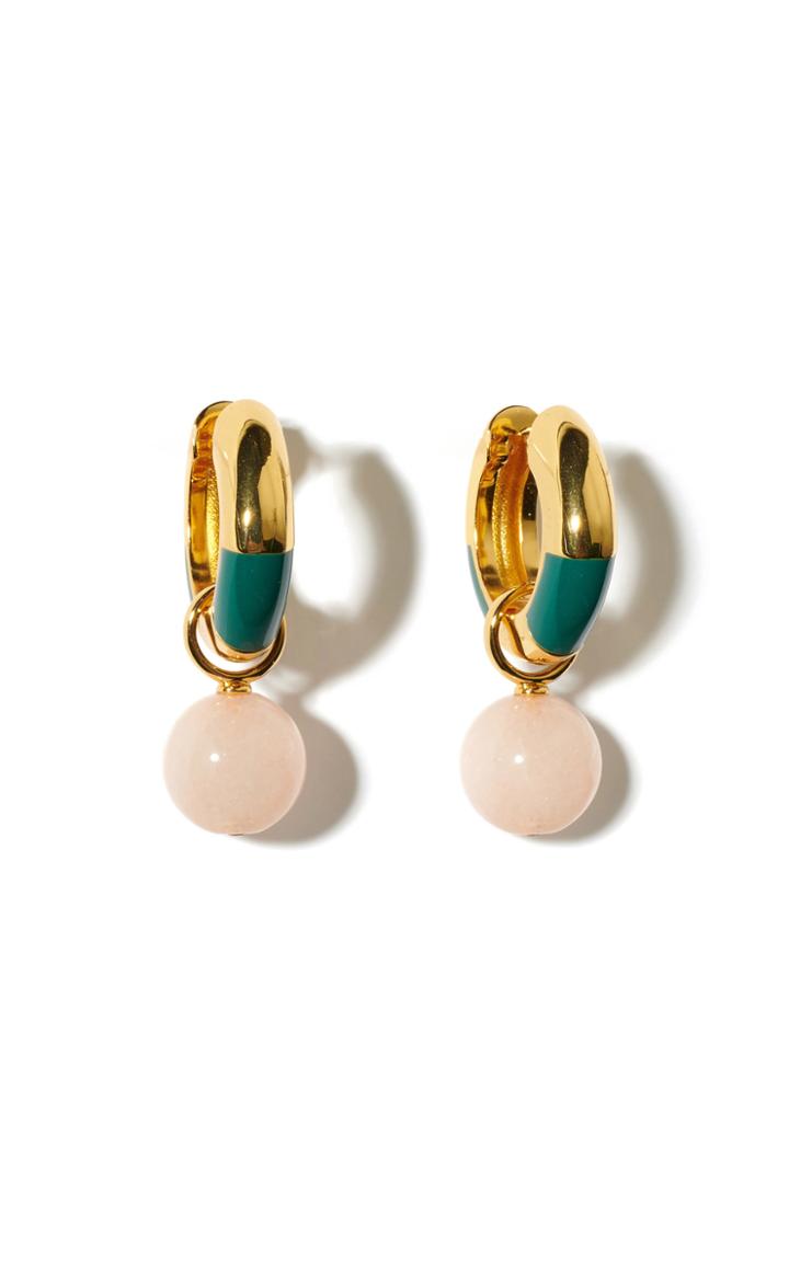 Moda Operandi Lizzie Fortunato Life Saver Jade Drop Hoop Earrings