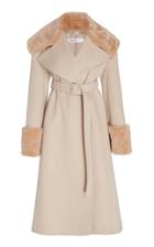 Adeam Faux-fur Trim Wool Coat