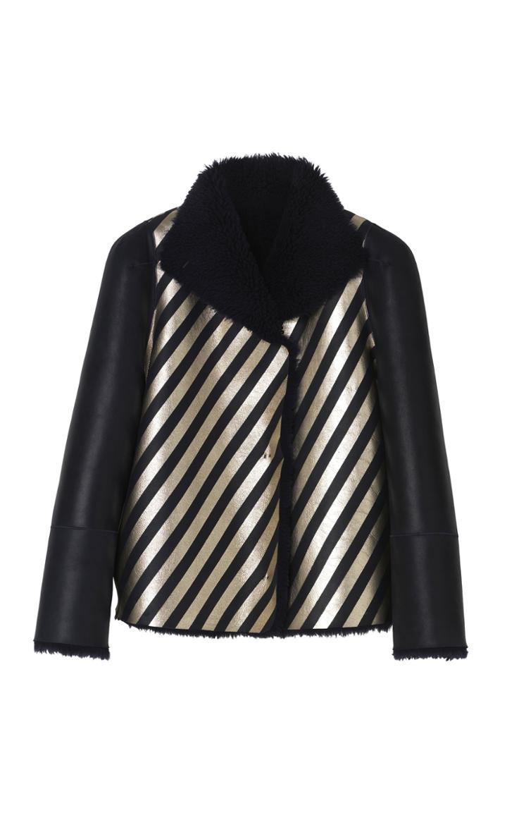 By Malene Birger Rigoletto Striped Shearling Coat