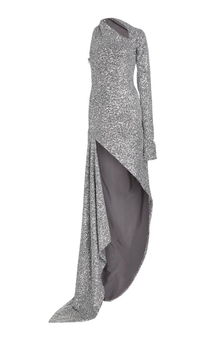 Moda Operandi Monse Asymmetric Sequined Gown