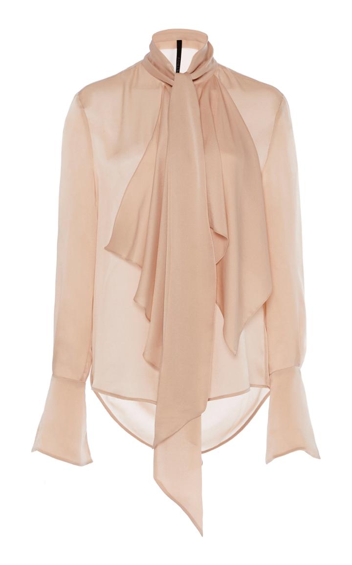 Moda Operandi Petar Petrov Chiyo Scarf-detailed Silk Top Size: 34