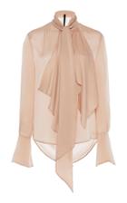 Moda Operandi Petar Petrov Chiyo Scarf-detailed Silk Top Size: 34
