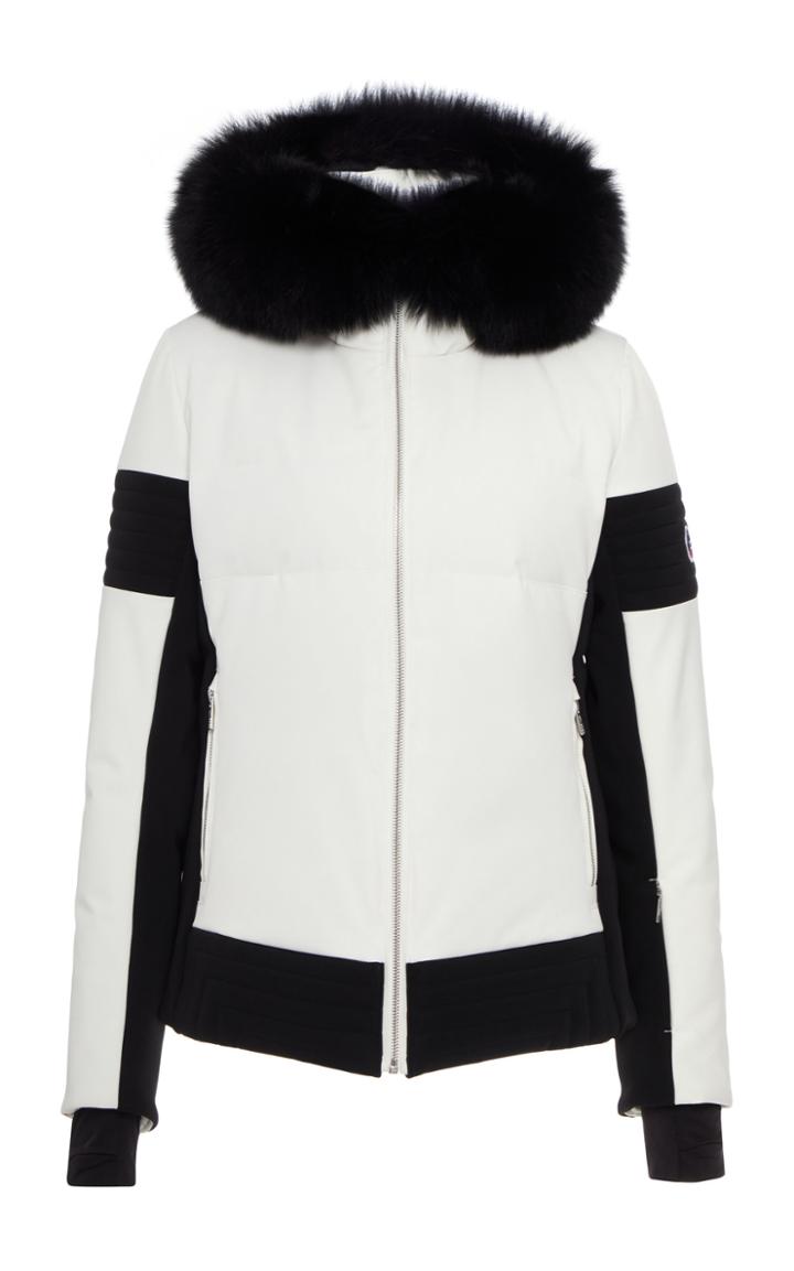 Fusalp Fur-trimmed Two-tone Shell Down Coat Size: 34