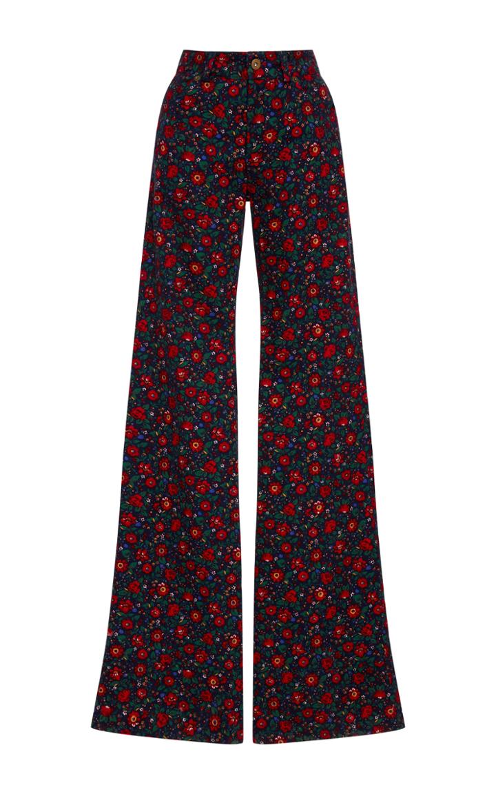 Cynthia Rowley Floral Printed Corduroy Pant