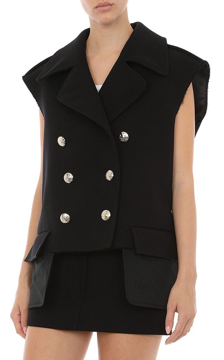 Moda Operandi Philosophy Di Lorenzo Serafini Cotton-blend Double-breasted Vest