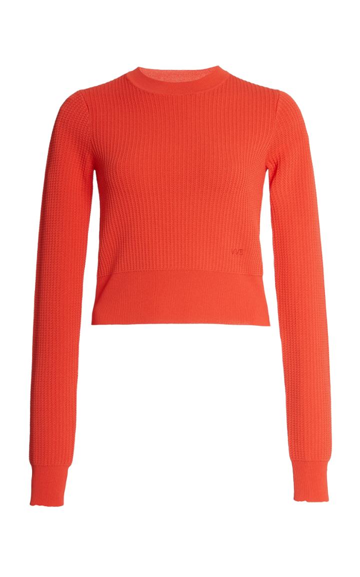 Victoria Victoria Beckham Cropped Waffle-knit Top
