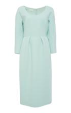 Delpozo Scoop Neck Pencil Dress With Bracelet Sleeves